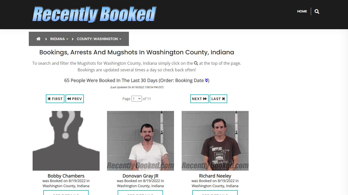 Recent bookings, Arrests, Mugshots in Washington County, Indiana